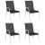 Krzesła ogrodowe, sztaplowane, 4 szt., stal i Textilene, czarne