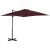 Parasol wiszący z aluminiowym słupkiem, 250x250 cm, bordowy