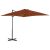 Parasol wiszący z aluminiowym słupkiem, 250x250 cm, terakota