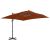 Parasol wiszący z aluminiowym słupkiem, 300x300 cm, terakota