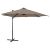 Parasol wiszący z lampkami LED i słupkiem, 300 cm, taupe