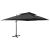 Parasol ogrodowy Cantilever z podwójnym blatem, czarny, 400x300 cm