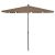 Parasol ogrodowy na słupku, 210x140 cm, kolor taupe