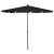 Parasol ogrodowy na słupku, 210x140 cm, czarny