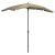 Parasol ogrodowy na słupku, 200x130 cm, kolor taupe