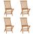 Składane krzesła ogrodowe, 4 szt., lite drewno tekowe