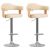 Stołki barowe, 2 szt., kremowe, gięte drewno i sztuczna skóra