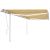 Ręcznie zwijana markiza z LED, 4x3,5 m, żółto-biała