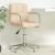 Obrotowe krzesło biurowe, kremowe, tapicerowane tkaniną