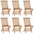 Składane krzesła ogrodowe, 6 szt., lite drewno tekowe