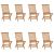 Składane krzesła ogrodowe, 8 szt., lite drewno tekowe