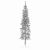 Smukła choinka połówka ze stojakiem, sztuczna, srebrna, 120 cm