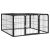 Kojec dla psa, 4 panele, czarny, 100x50 cm, stalowy