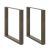 Nogi do stołu jadalnego w kształcie litery U 2 szt. Naturalna stal 90x(72-73) cm Stal