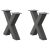 Nogi do stolika kawowego w kształcie litery X 2 szt. Antracyt 60x(42-43) cm Stal
