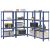 Regały z 4 półkami, 4 szt., niebieskia