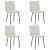 Krzesła stołowe, 4 szt., kremowe, obite aksamitem
