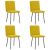 Krzesła stołowe, 4 szt., żółte, aksamitne