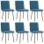 Krzesła stołowe, 6 szt., niebieskie, obite aksamitem