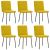 Krzesła stołowe, 6 szt., żółte, obite aksamitem