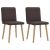 Krzesła stołowe, 2 szt., ciemnobrązowe, obite tkaniną