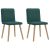 Krzesła stołowe, 2 szt., ciemnozielone, obite tkaniną