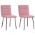 Krzesła stołowe, 2 szt., różowe, obite aksamitem