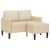 Sofa 2-osobowa z leżanką w kształcie litery L, kremowa, 125 cm