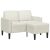 Sofa 2-osobowa z leżanką w kształcie litery L Kremowa 125 cm