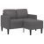 Sofa 2-osobowa z szezlongiem w kształcie litery L Szara 125 cm