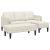 Zestaw Sof z poduszką 2 pcs Kremowy Poliester
