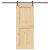 Drzwi przesuwne z osprzętem, 90x210 cm, lite drewno sosnowe
